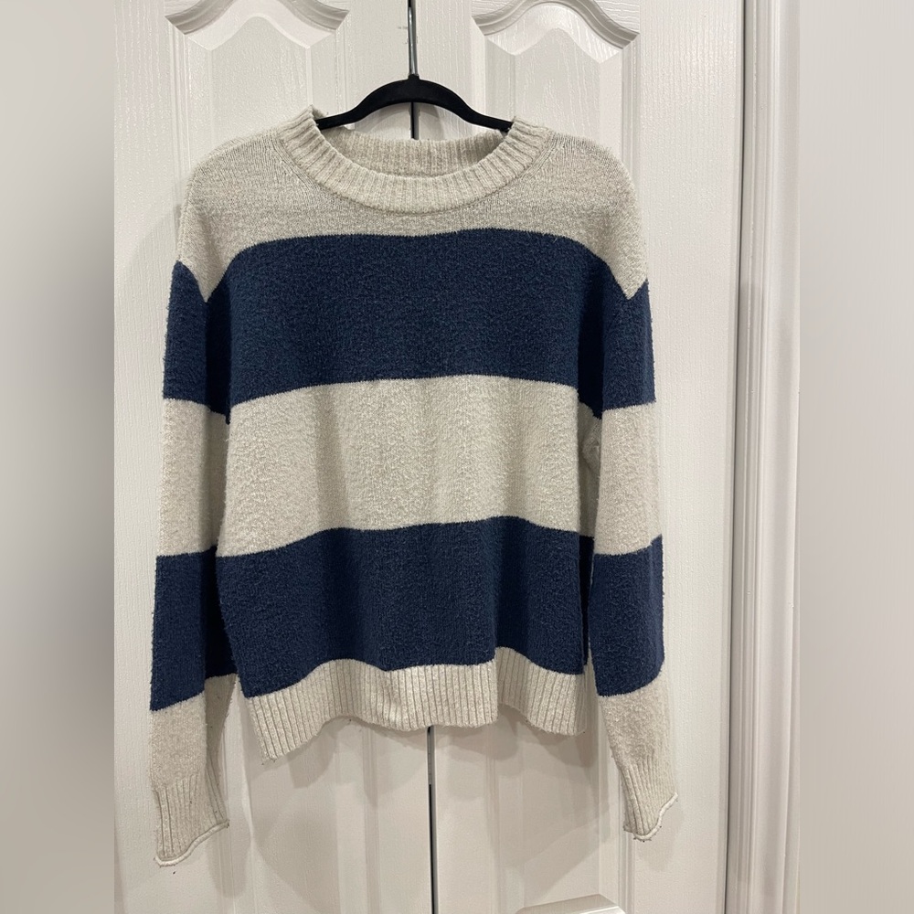 Striped Blue and White Women's Sweater